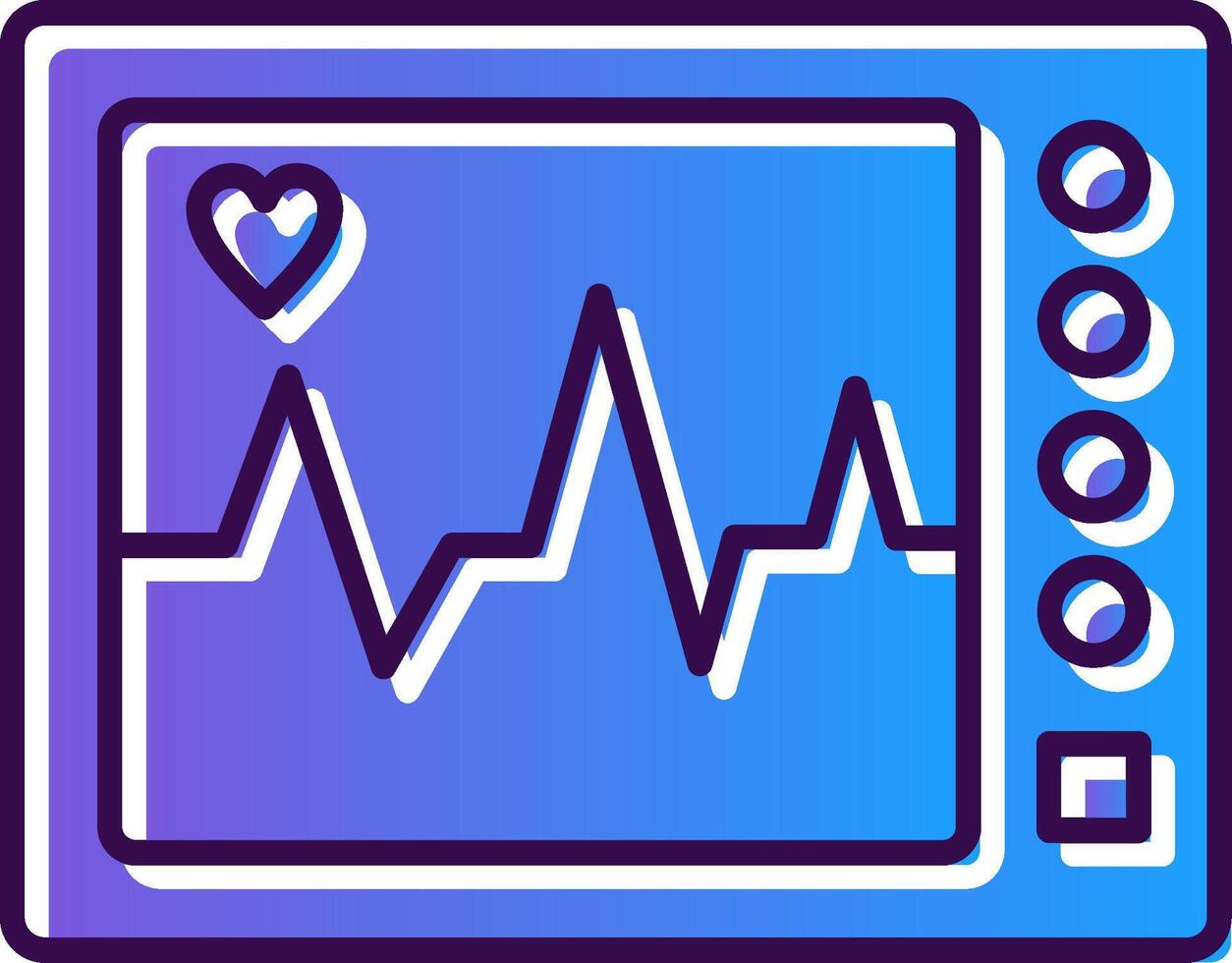 ecg máquina gradiente preenchidas ícone vetor