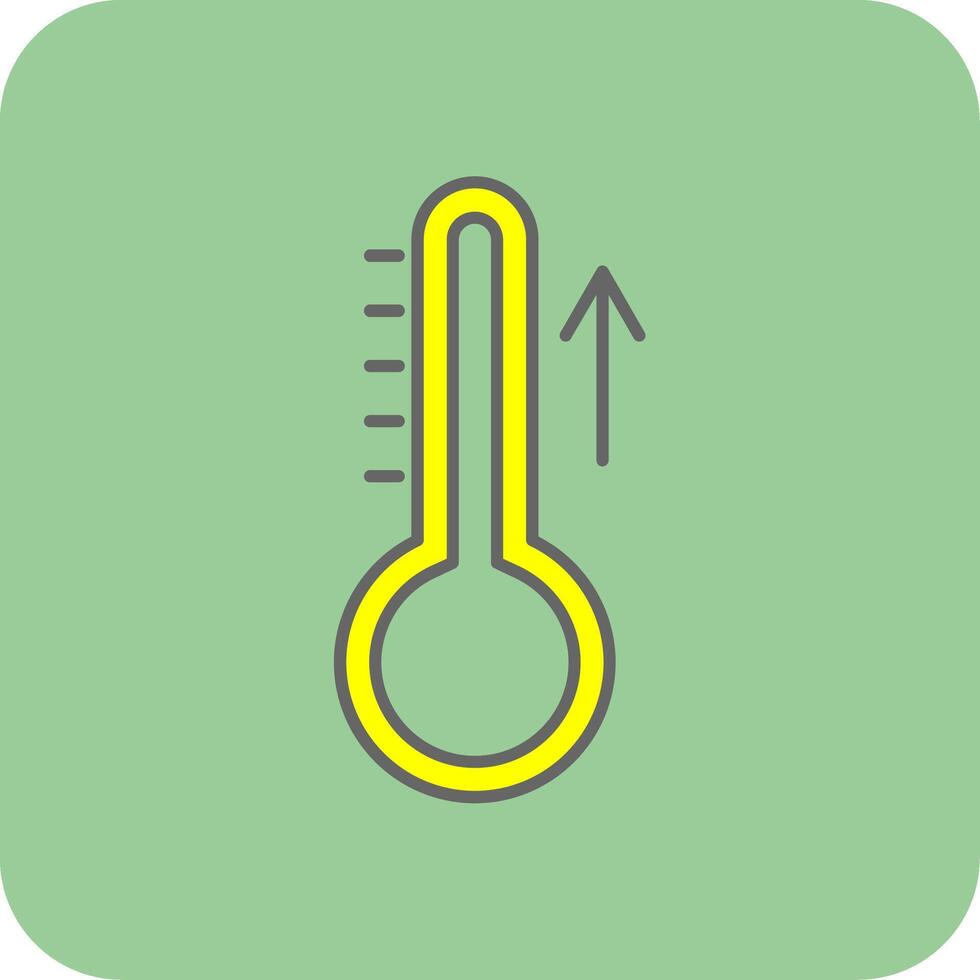 Aumentar temperatura preenchidas amarelo ícone vetor