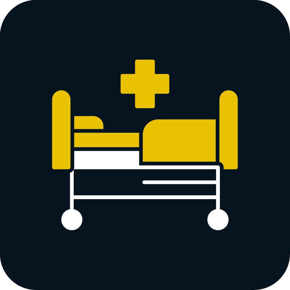 ícone de glifo de duas cores de cama de hospital vetor