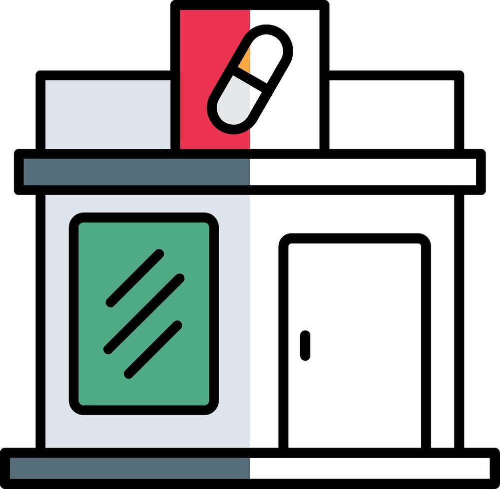 farmacia preenchidas metade cortar ícone vetor