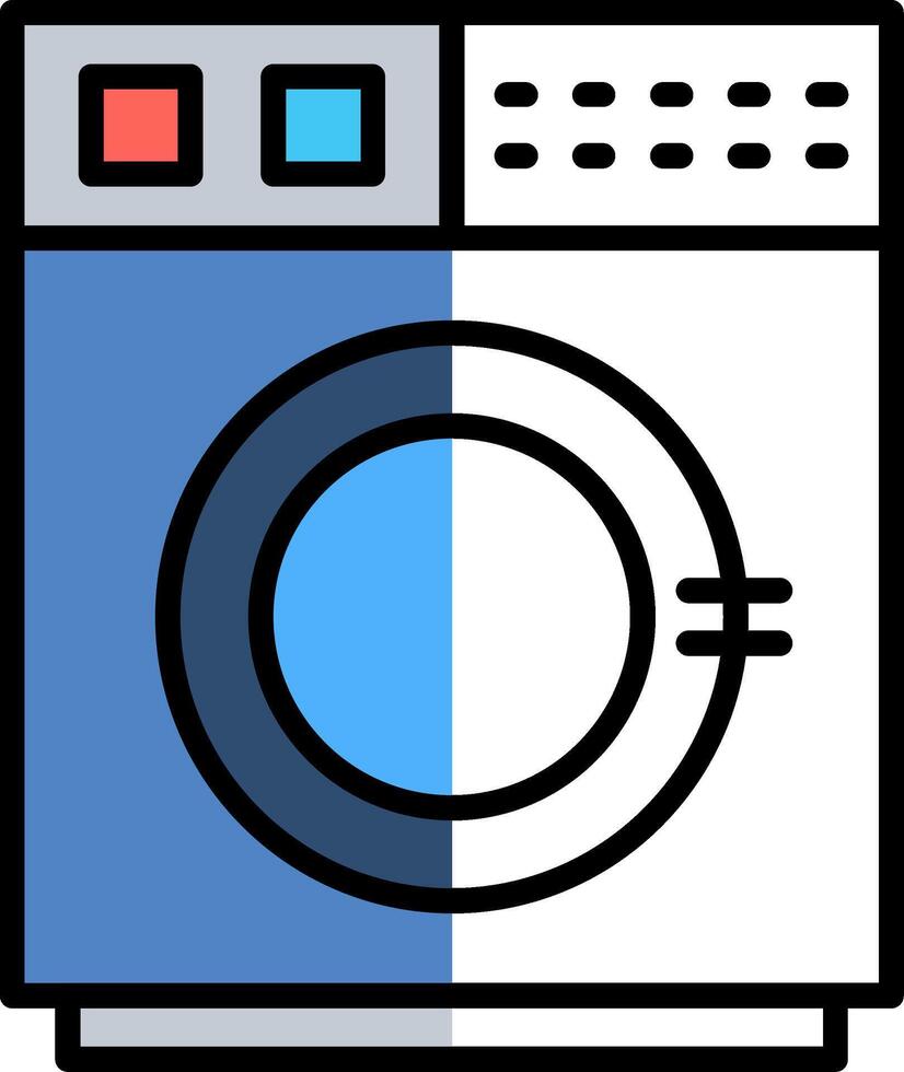 lavando máquina preenchidas metade cortar ícone vetor
