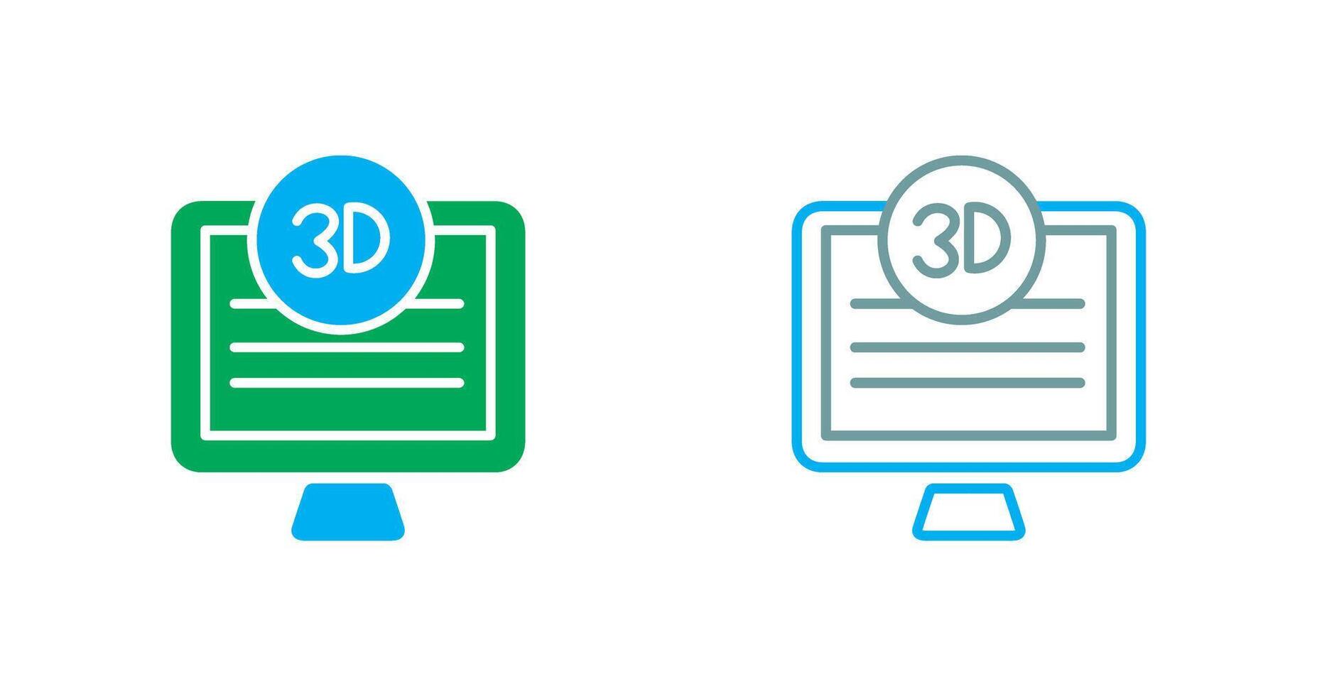 3d qualidade tela ícone vetor