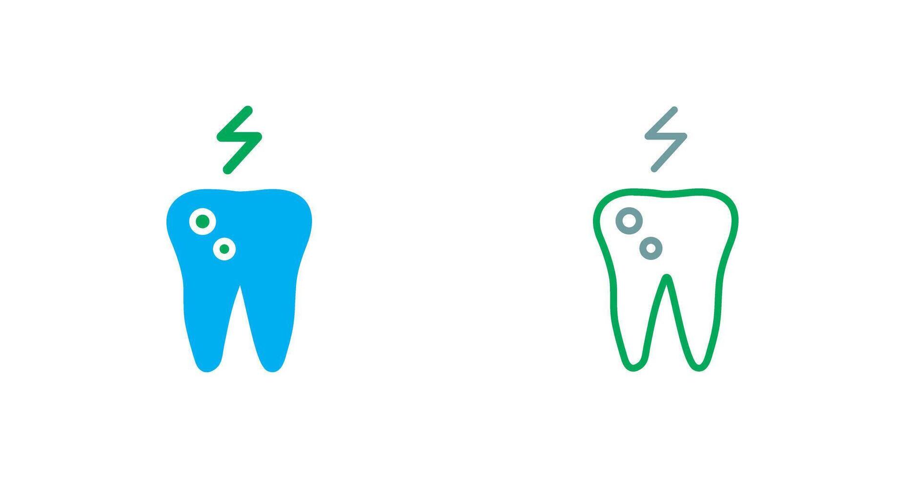 dor de dente e placa ícone vetor