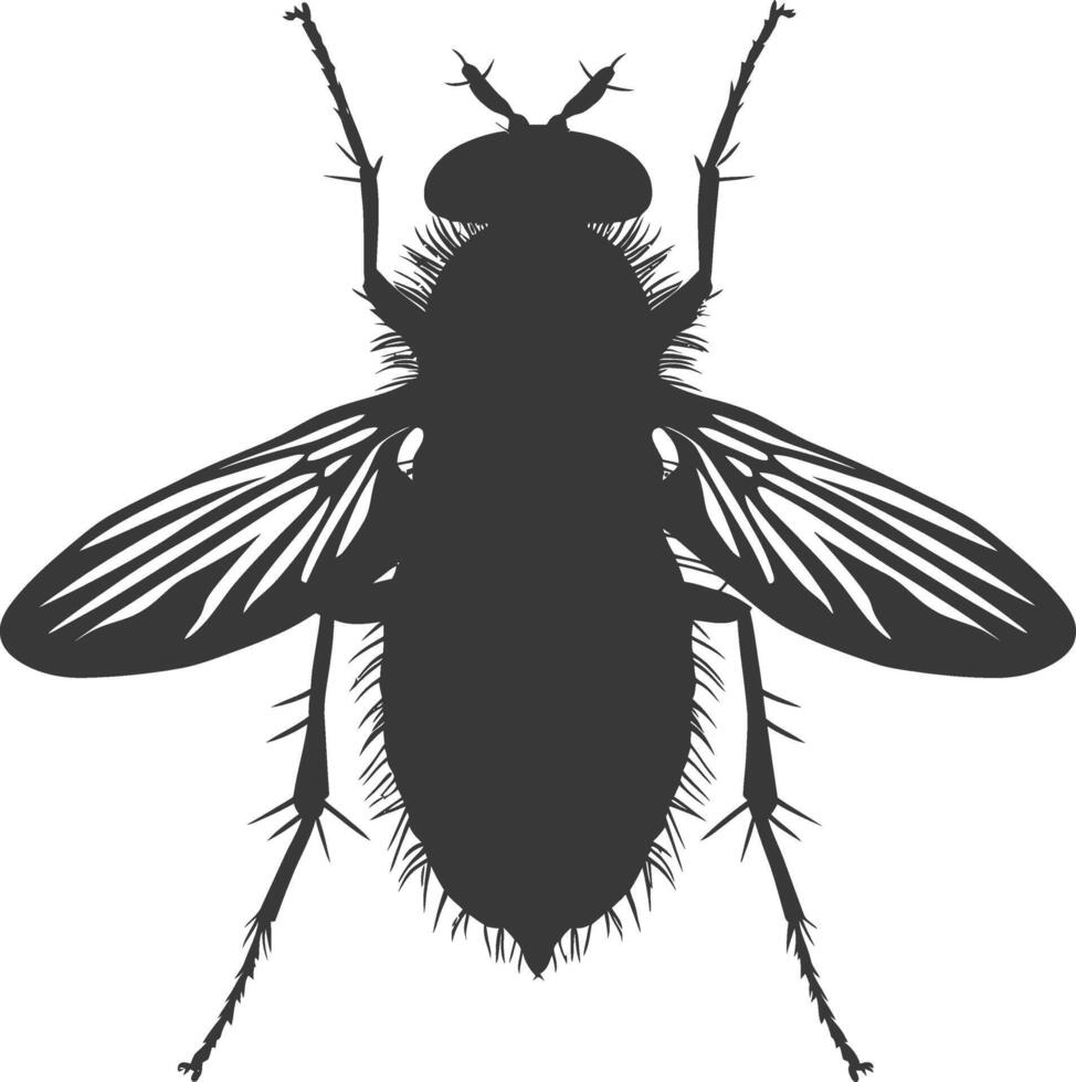 ai gerado silhueta mosca inseto animal Preto cor só cheio vetor