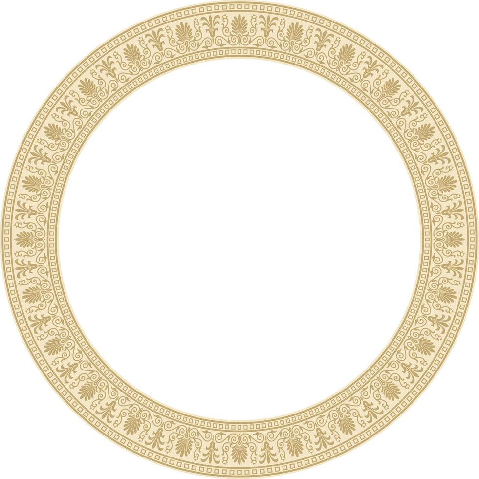 ouro volta clássico grego ornamento. europeu ornamento. fronteira, quadro, círculo, anel antigo Grécia, romano Império vetor