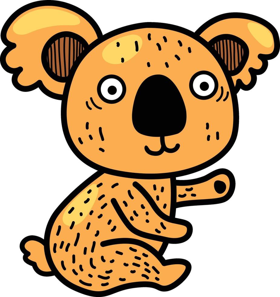 mão desenhado coala personagem ilustração, vetor