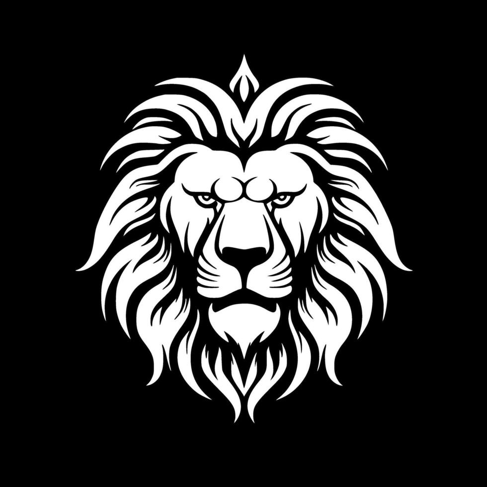 leão - Preto e branco isolado ícone - ilustração vetor