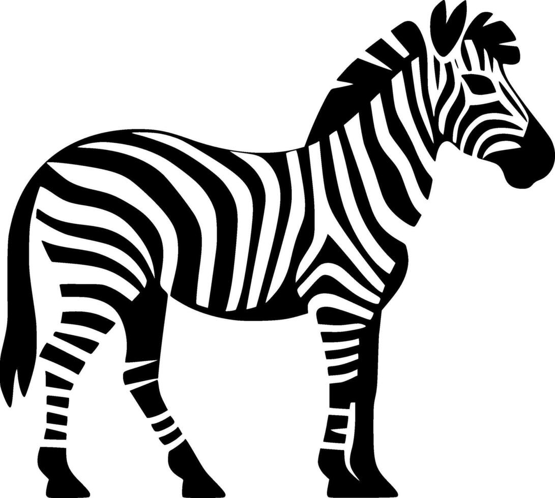 zebra - Preto e branco isolado ícone - ilustração vetor