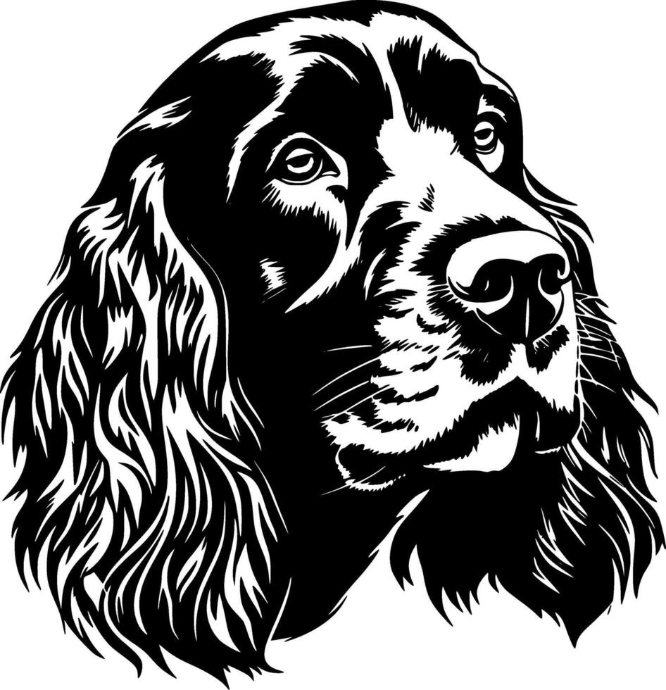 Cocker spaniel, Preto e branco ilustração vetor