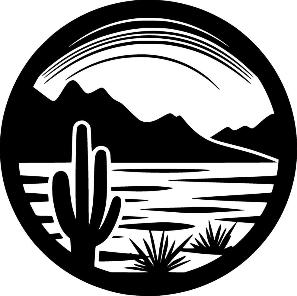 deserto - minimalista e plano logotipo - ilustração vetor