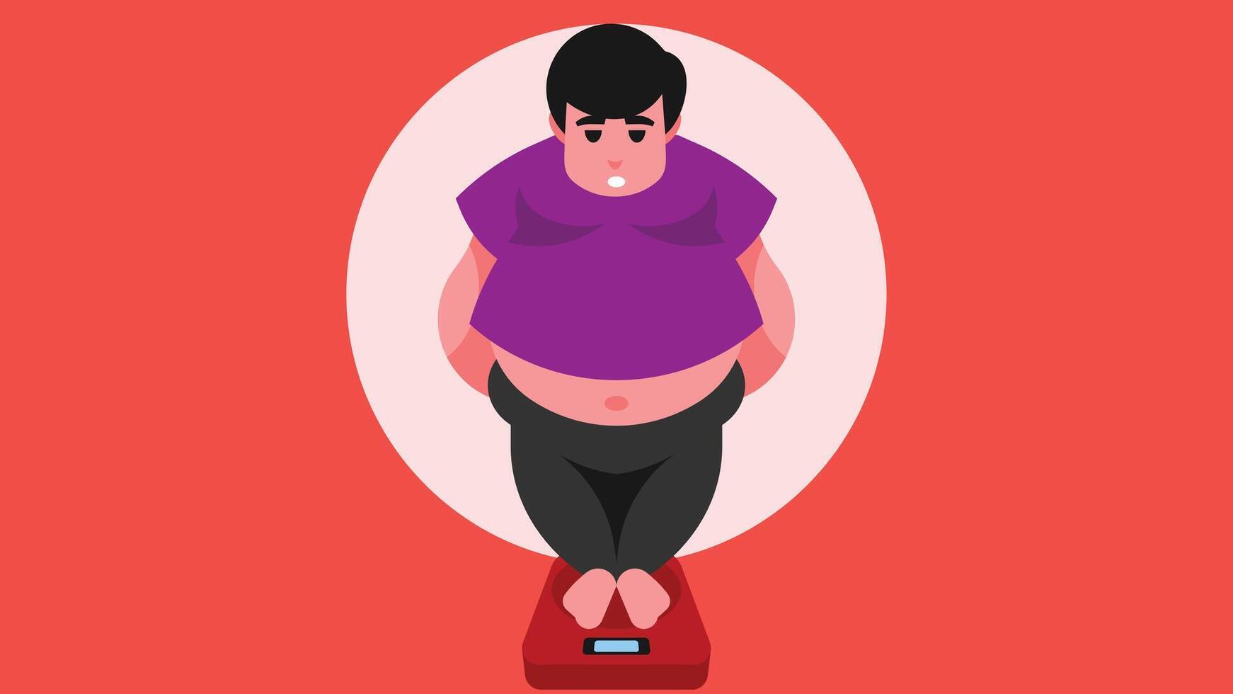 Comida obeso pessoas fazendo exercício para perder peso abstrato ilustração vetor