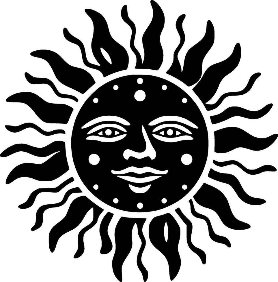 sol, Preto e branco ilustração vetor