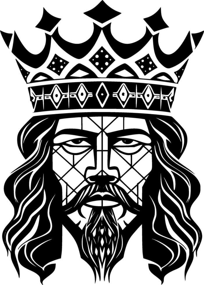 rei - Preto e branco isolado ícone - ilustração vetor