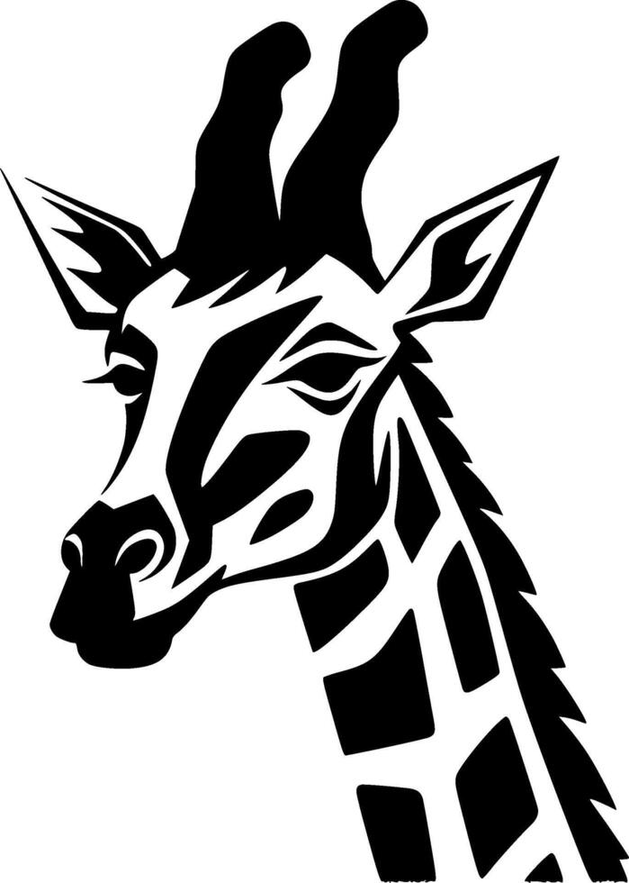 girafa, Preto e branco ilustração vetor