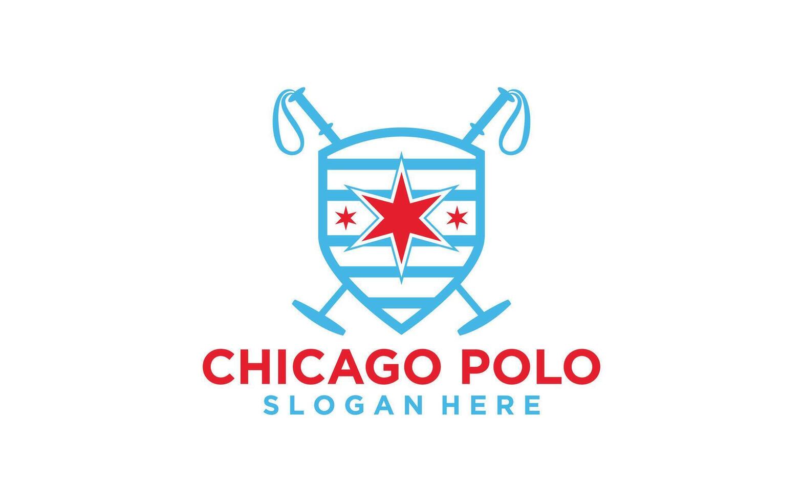 emblema crachá Chicago pólo logotipo, Chicago pólo logotipo vintage retro estilo vetor