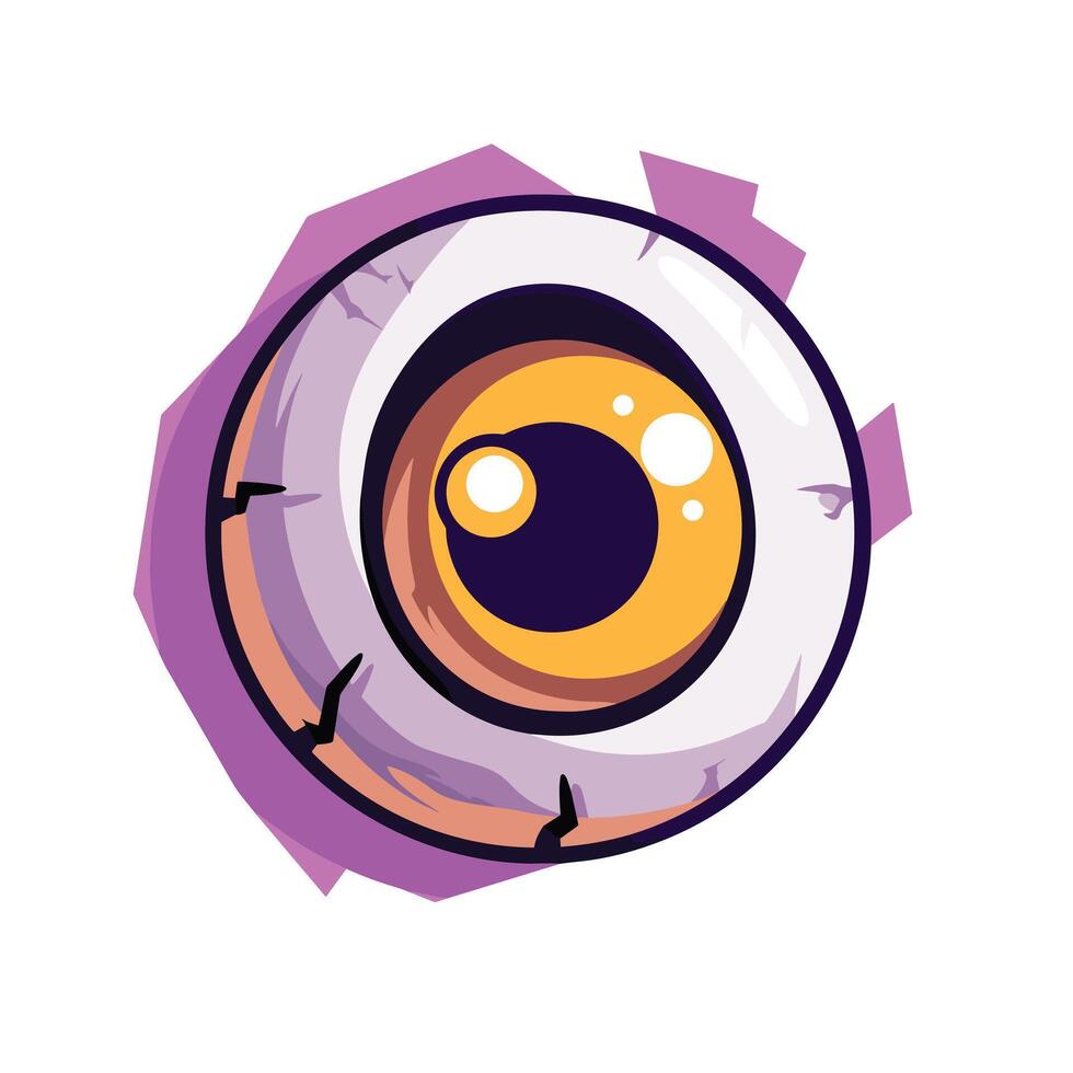 assustador olho bola desenho animado ilustração Projeto vetor
