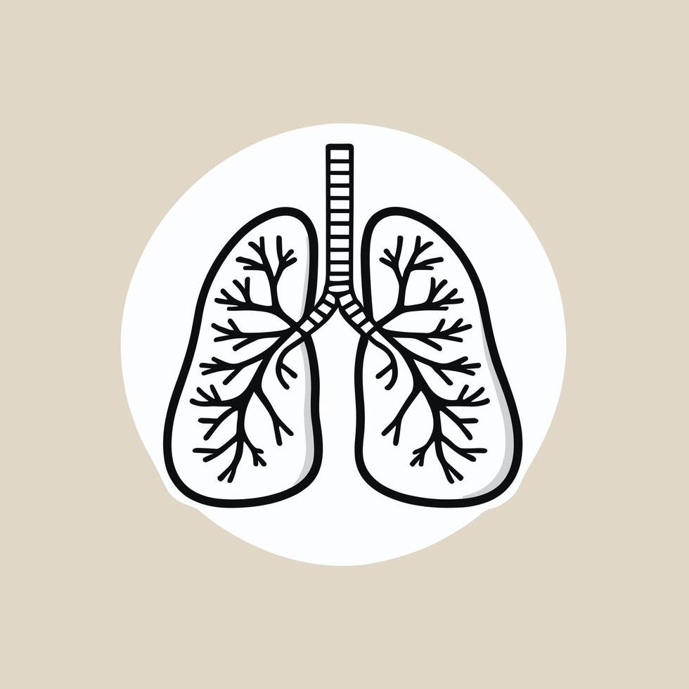 humano pulmões anatomia ícone ilustração plano Projeto vetor