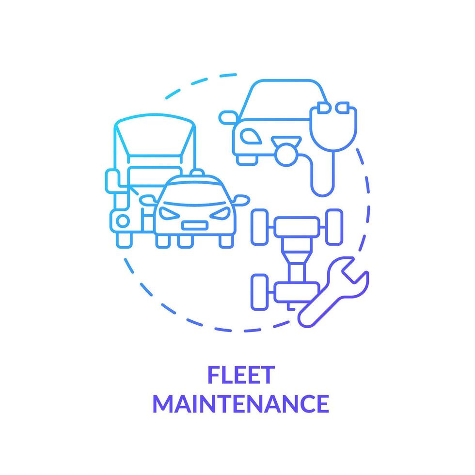 frota manutenção azul gradiente conceito ícone. veículo gerenciamento, inventário ao controle. volta forma linha ilustração. abstrato ideia. gráfico Projeto. fácil para usar dentro infográfico, apresentação vetor