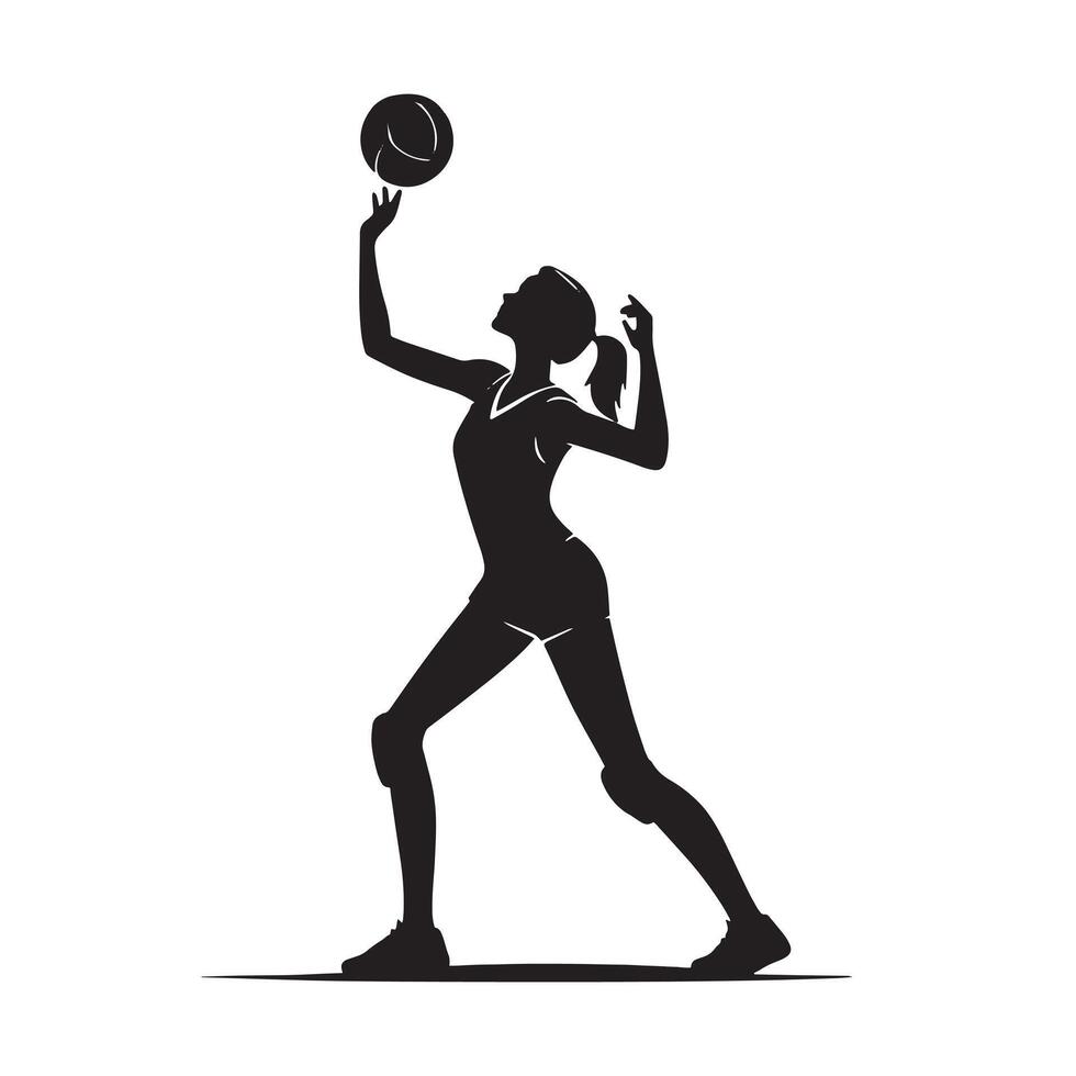 voleibol fêmea jogador silhueta ilustração vetor