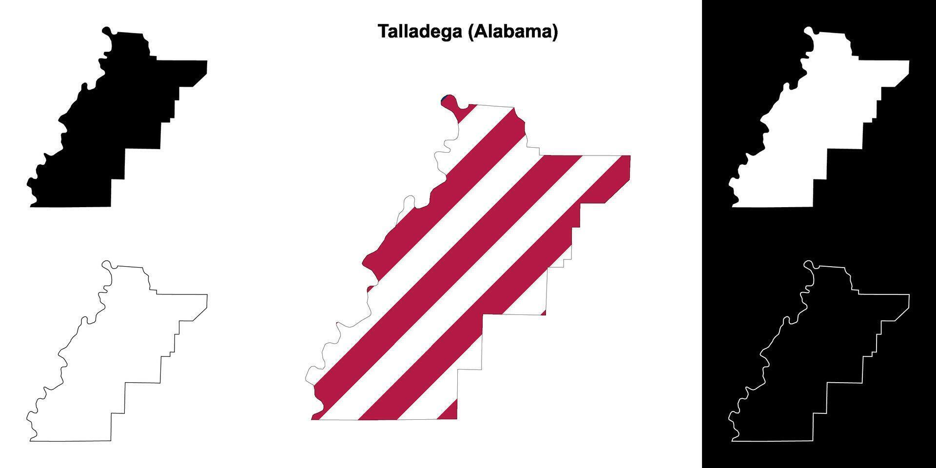 taladega condado, Alabama esboço mapa conjunto vetor