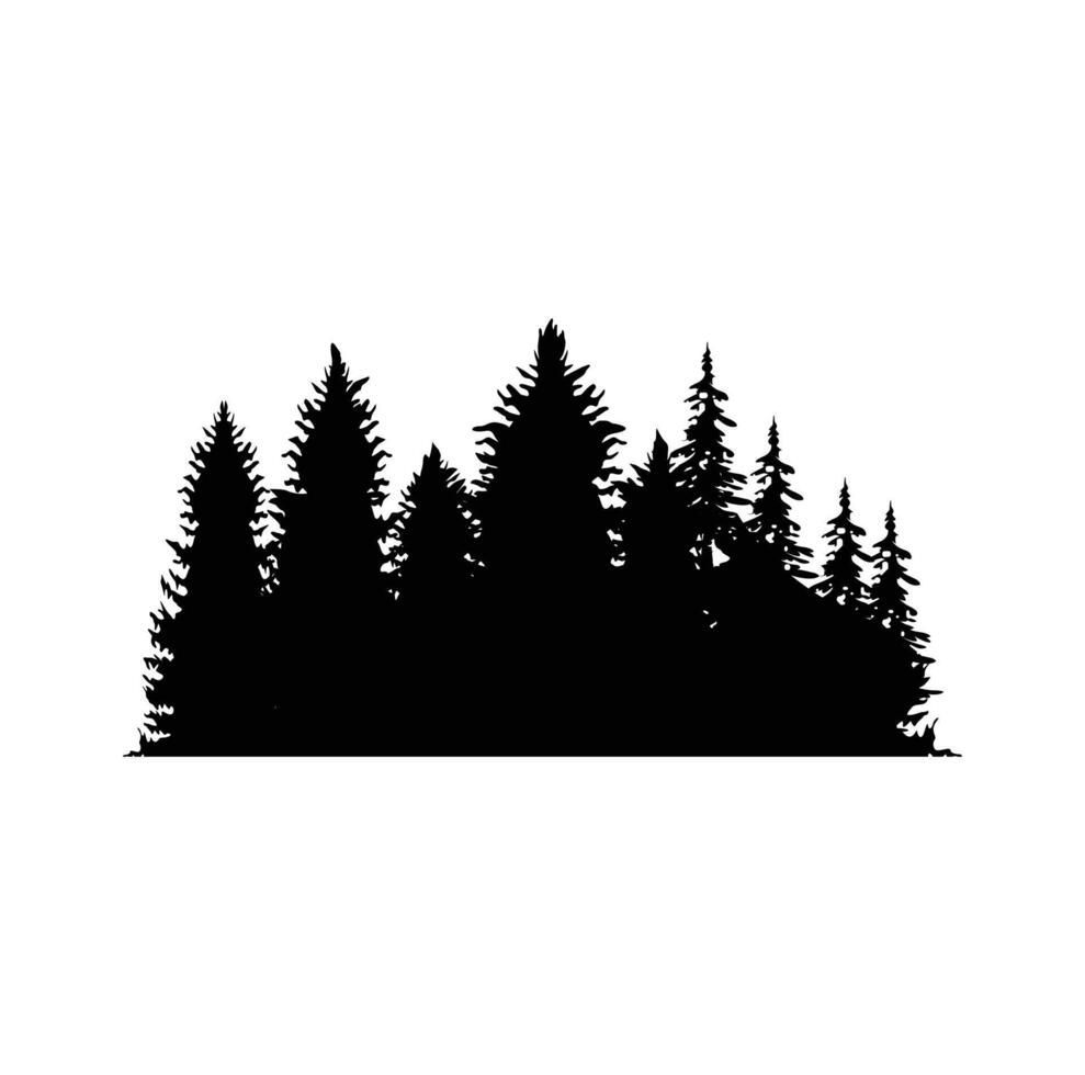 pinho árvore ilustração floresta árvore silhueta vetor