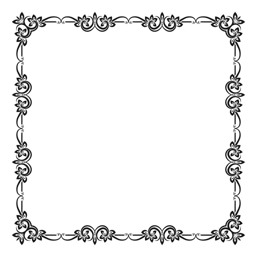 mão desenhado ornamental quadro, Armação em branco fundo vetor