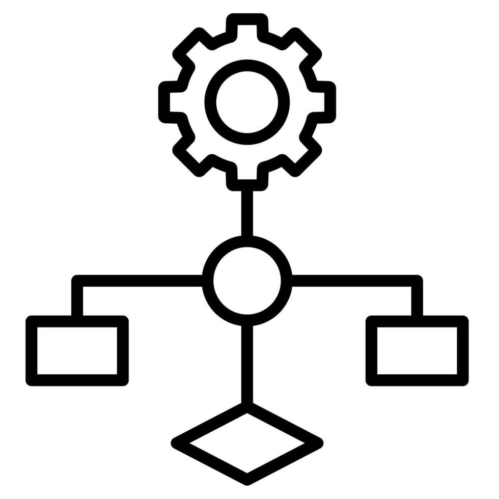 fluxo de trabalho automação ícone linha ilustração vetor