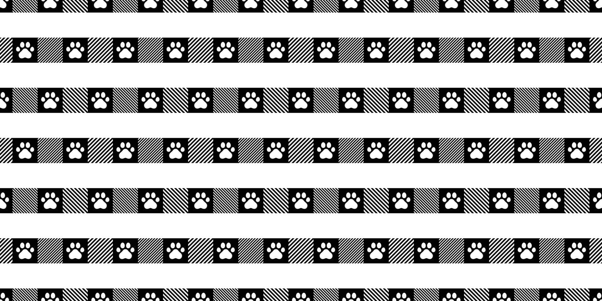 cachorro pata desatado padronizar pegada gato verificado tartan xadrez listra francês buldogue desenho animado repetir papel de parede cachecol isolado telha fundo ilustração rabisco Projeto vetor