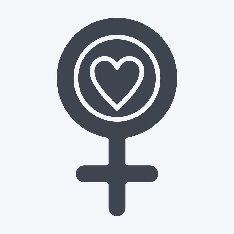 ícone amar. relacionado para mulher dia símbolo. glifo estilo. simples Projeto ilustração vetor