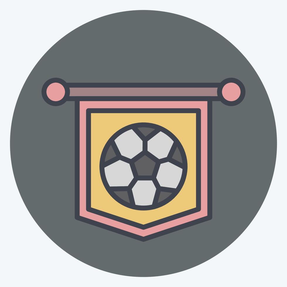 ícone galhardete. relacionado para futebol símbolo. cor companheiro estilo. simples Projeto ilustração vetor