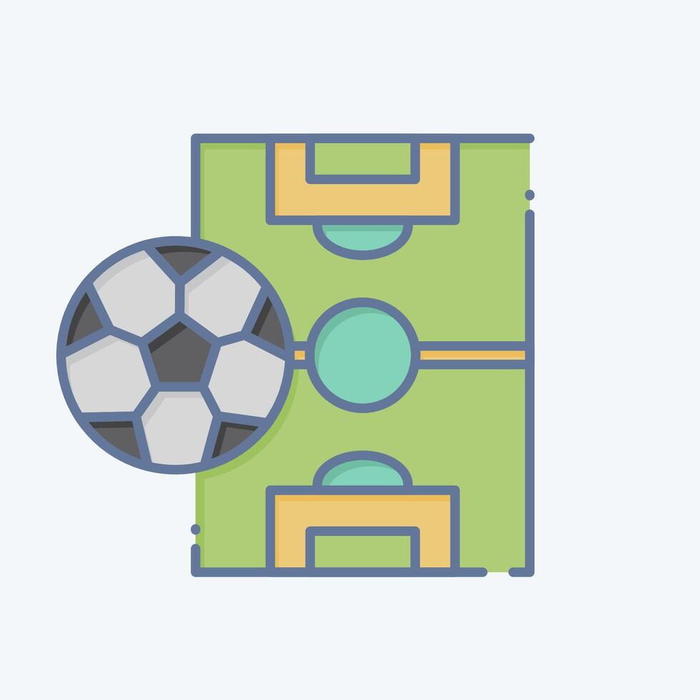 ícone esporte campo. relacionado para futebol símbolo. rabisco estilo. simples Projeto ilustração vetor