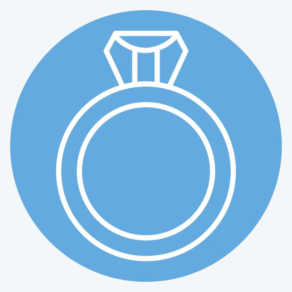 ícone anel. relacionado para mulher dia símbolo. azul olhos estilo. simples Projeto ilustração vetor