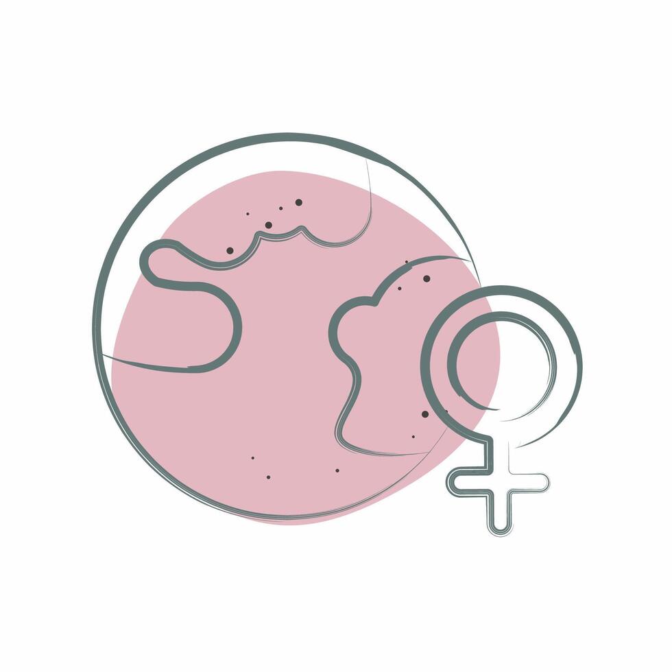 ícone mulheres dia. relacionado para mulher dia símbolo. cor local estilo. simples Projeto ilustração vetor