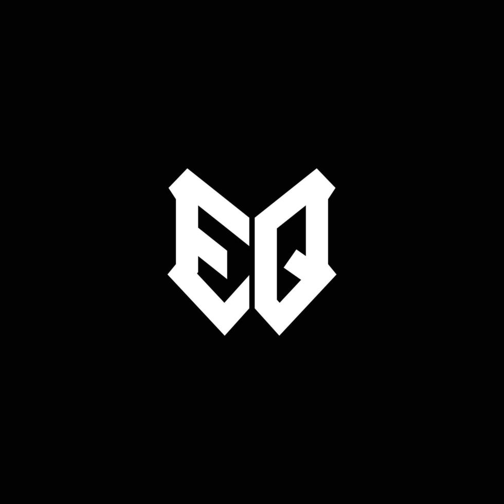 Monograma do logotipo eq com modelo de design de forma de escudo vetor