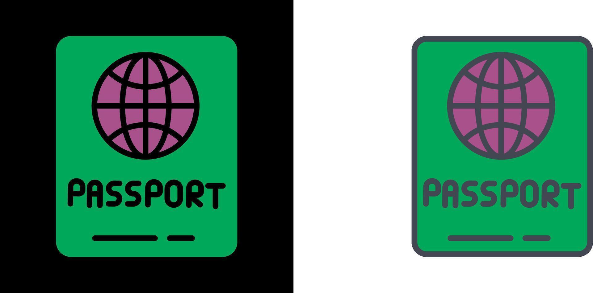 desenho do ícone do passaporte vetor