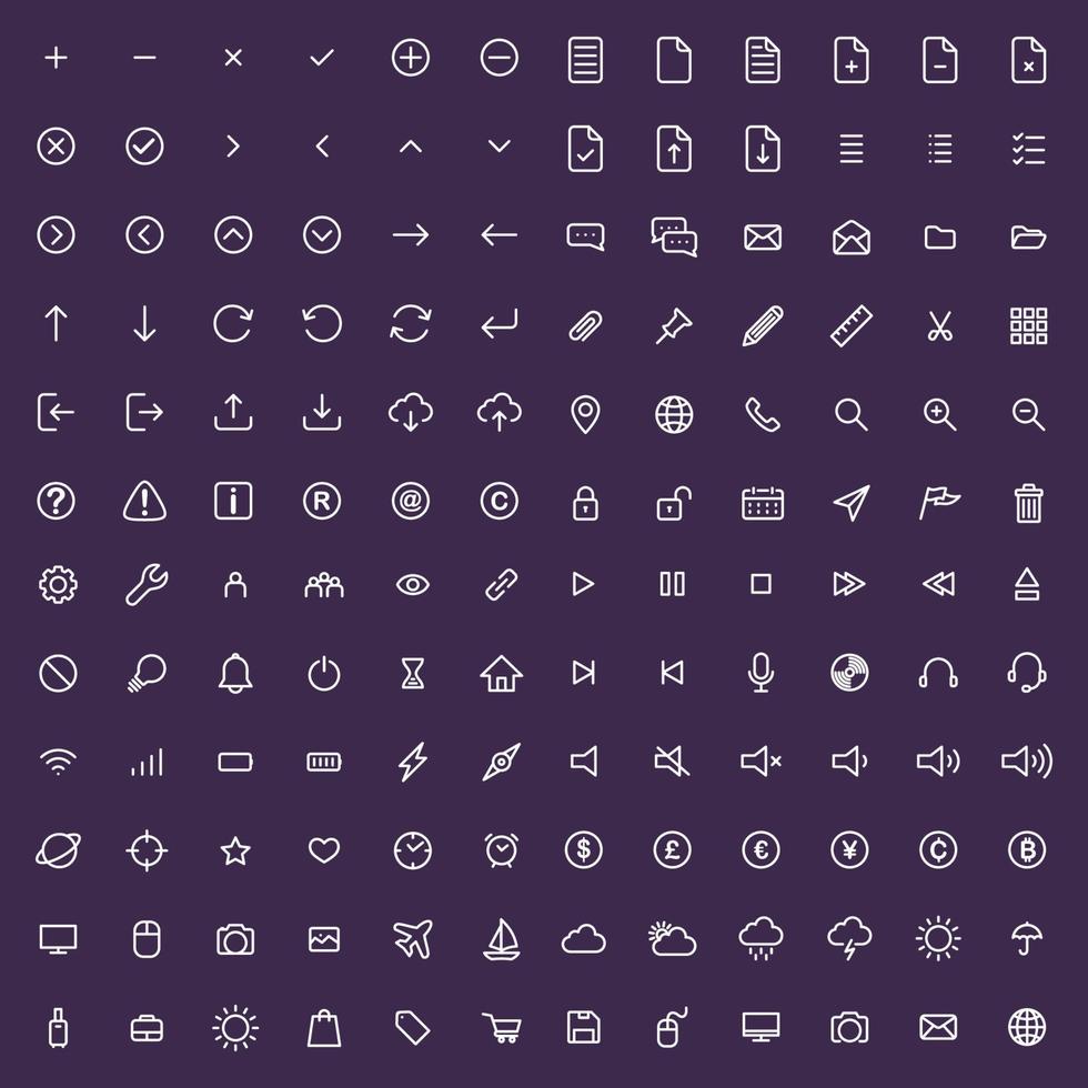 144 icon vector set template ilustração design editável eps 10.