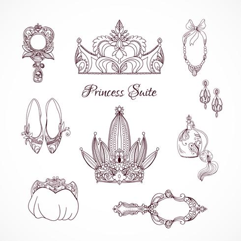 Elementos de design princesa vetor