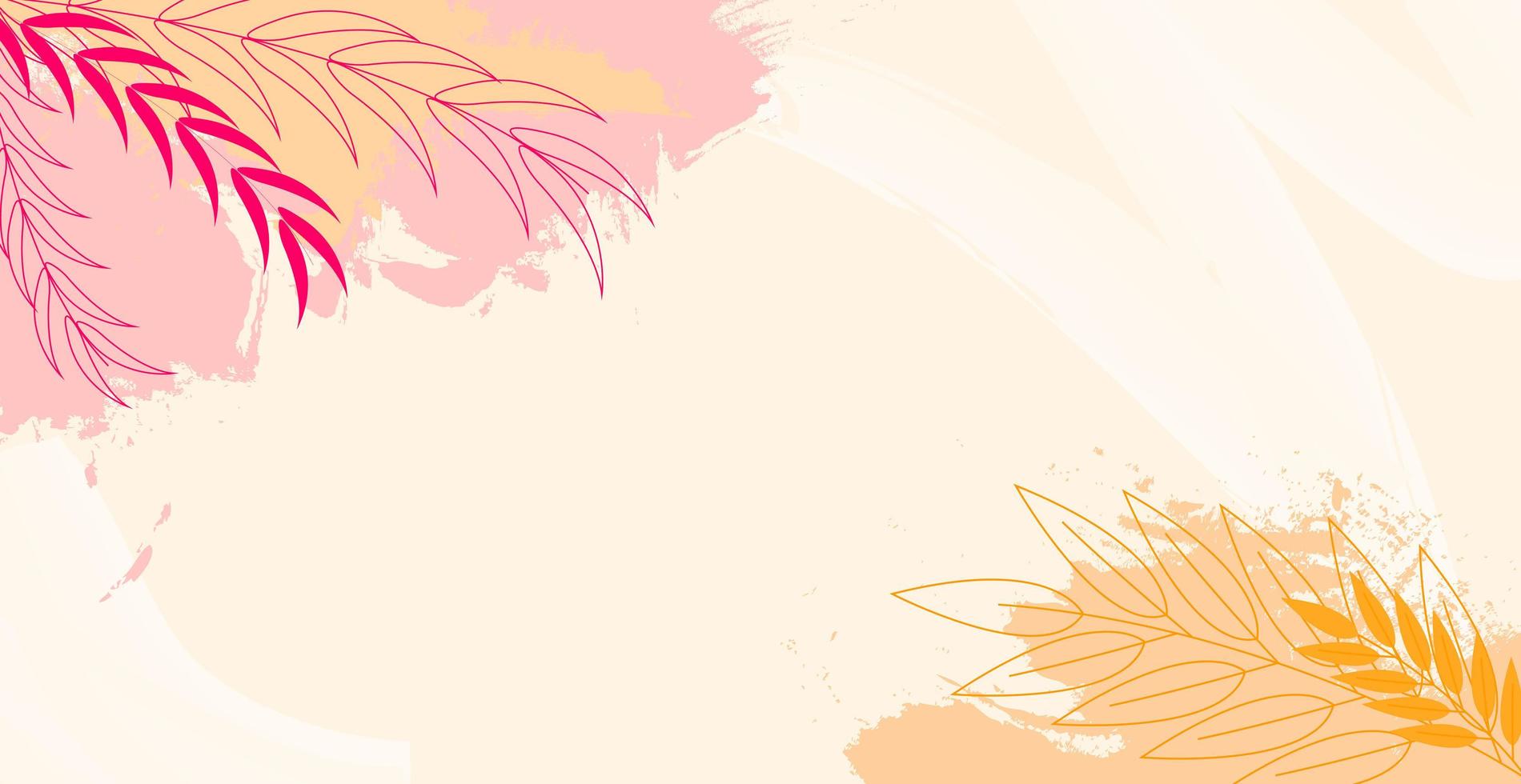 modelo de web moderno abstrato arte panorâmica com elementos florais e geométricos. adequado para publicidade, publicações de mídia social, design de banner da internet - vetor