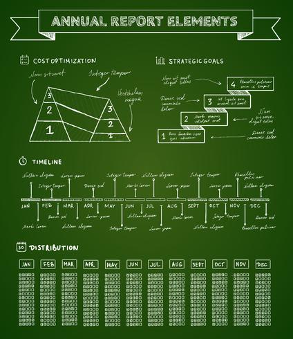 Elementos de infográficos de quadro de giz vetor