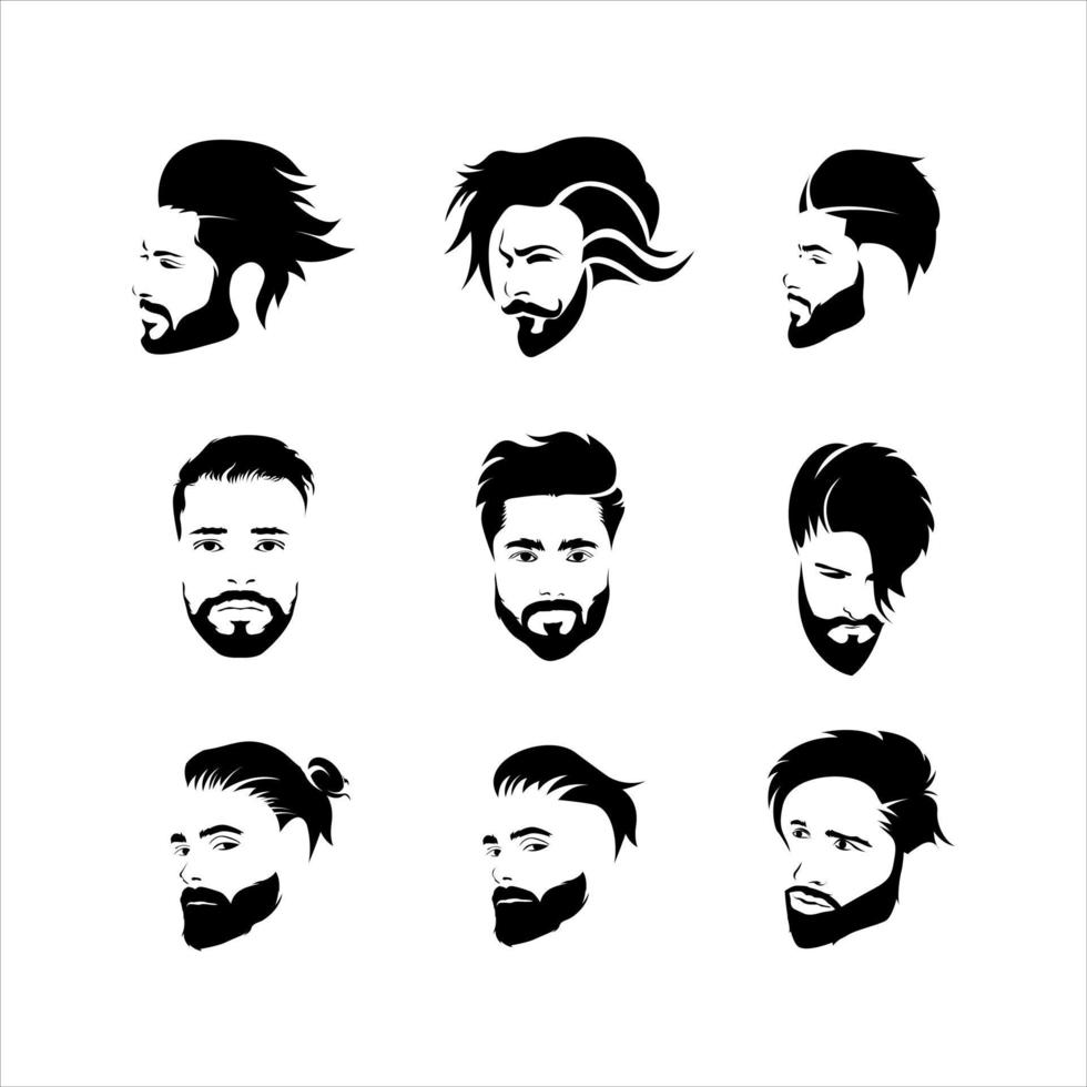 conjunto de vetores de estilo de cabelo masculino