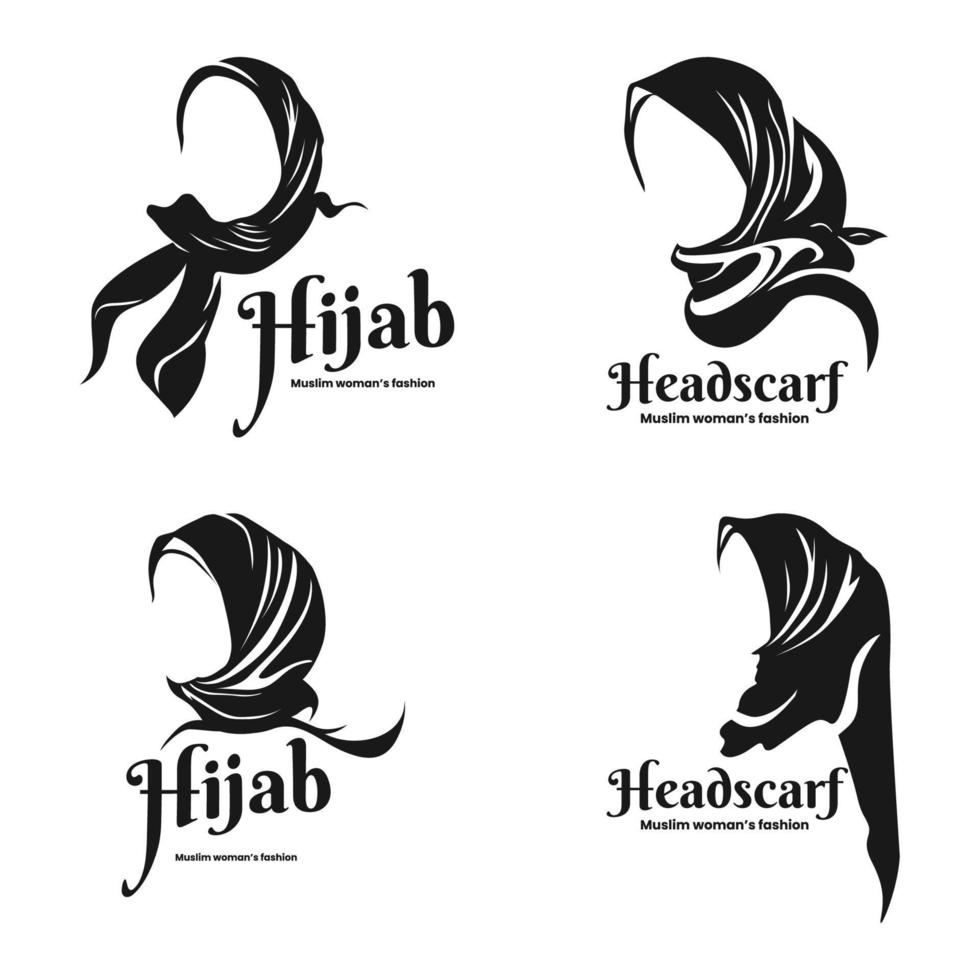 coleção de estilo hijab de logotipo de silhueta vetor