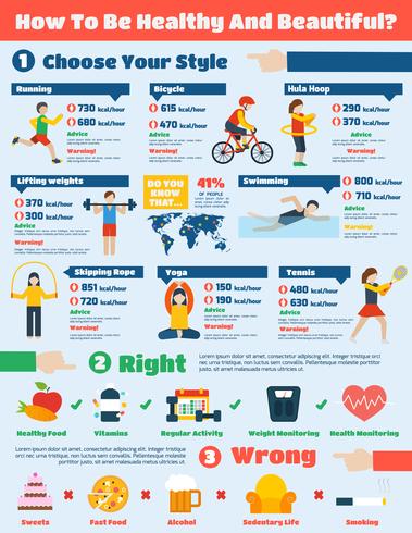 Conjunto de infográficos de aptidão vetor