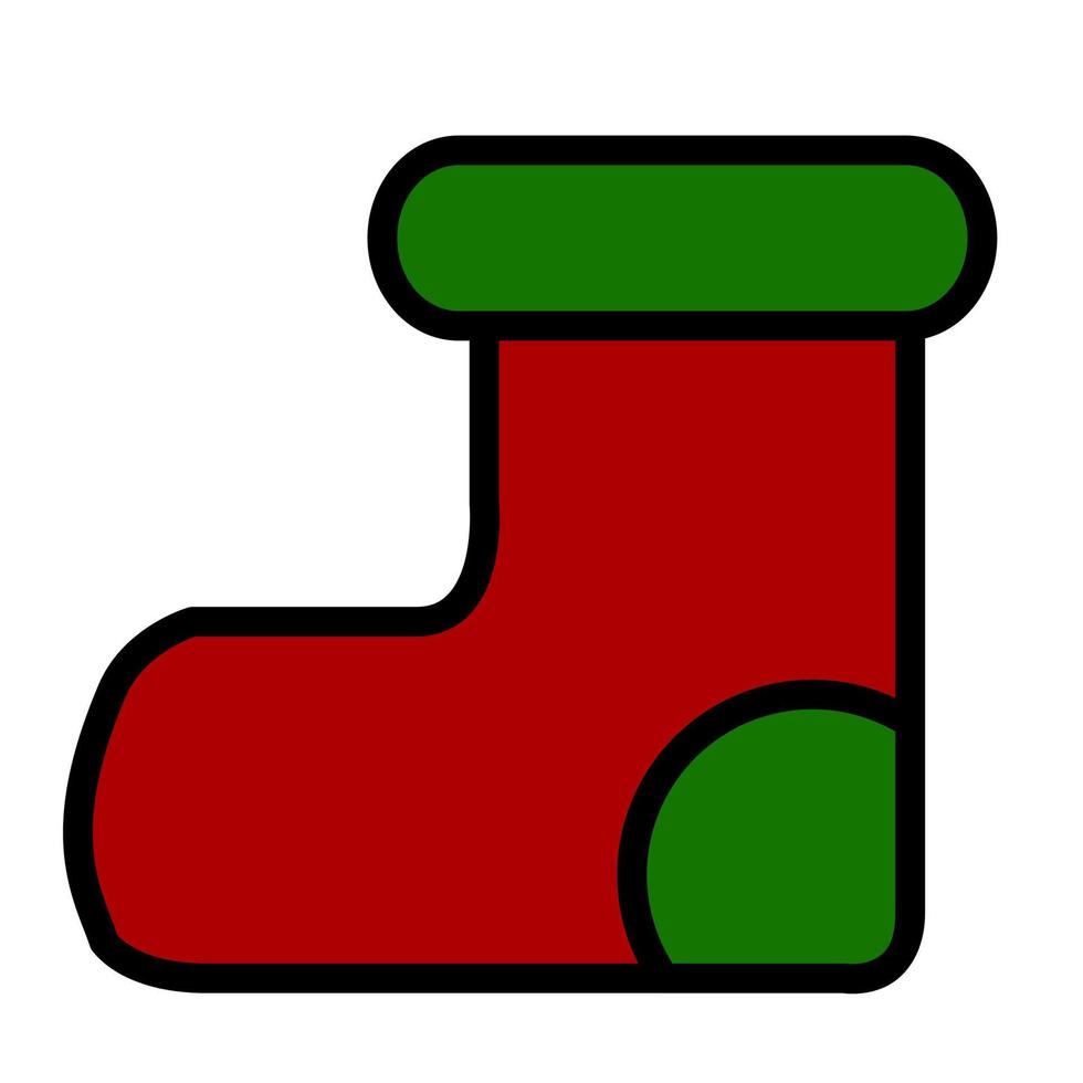 design de ícone de meias de Natal com colorido. vetor
