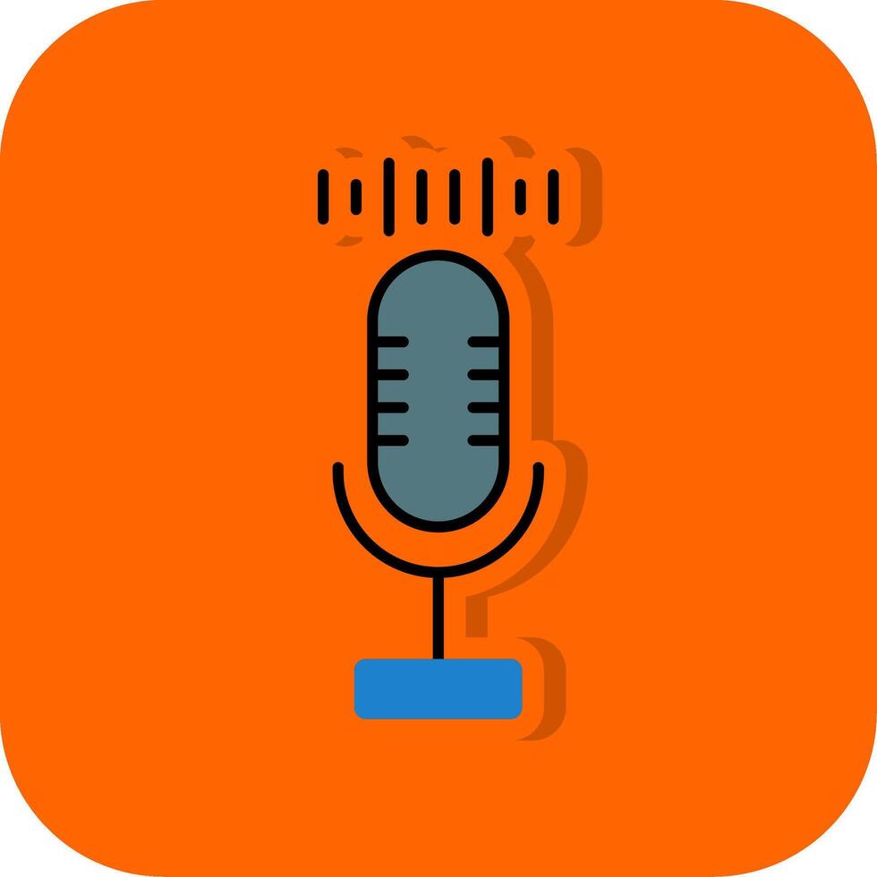 audio gravador preenchidas laranja fundo ícone vetor