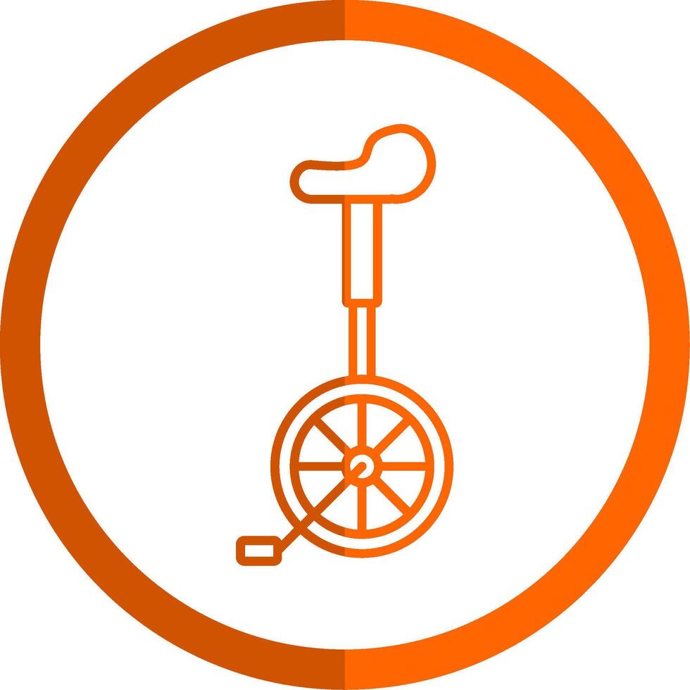monociclo linha laranja círculo ícone vetor