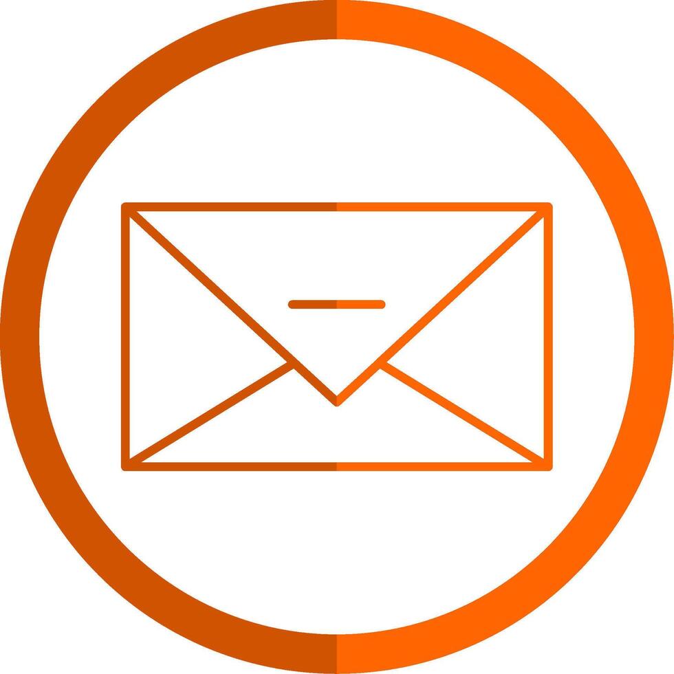 o email linha laranja círculo ícone vetor