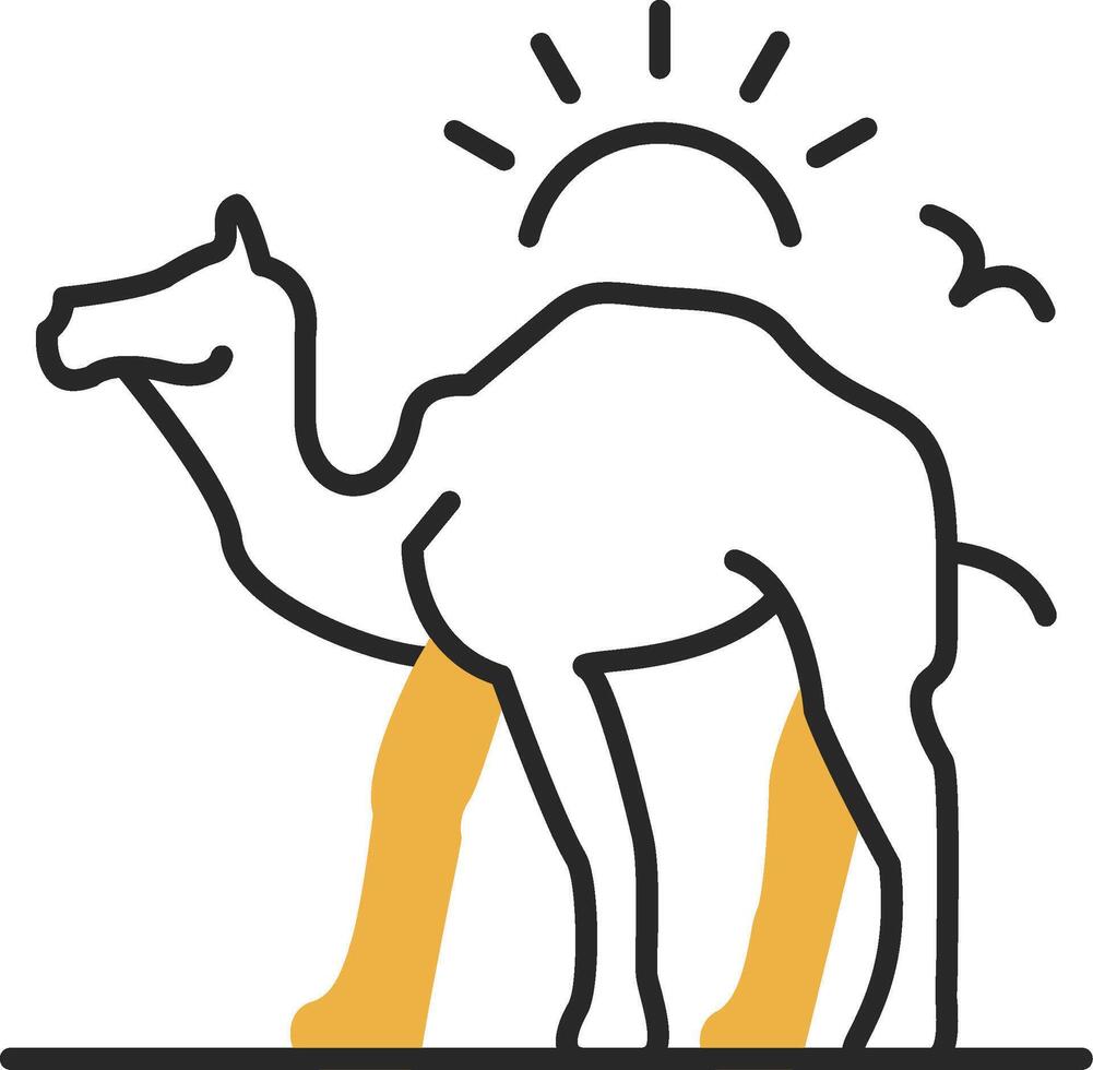 camelo esfolado preenchidas ícone vetor