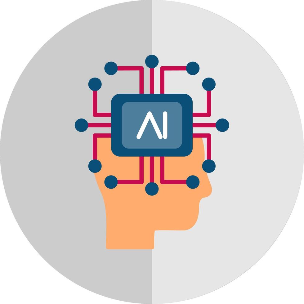 artificial inteligência plano escala ícone vetor