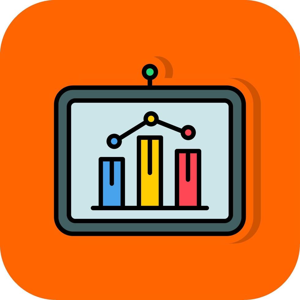 Barra gráfico preenchidas laranja fundo ícone vetor