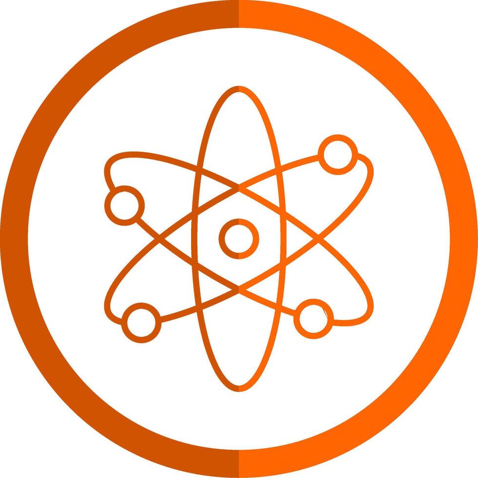 nuclear linha laranja círculo ícone vetor